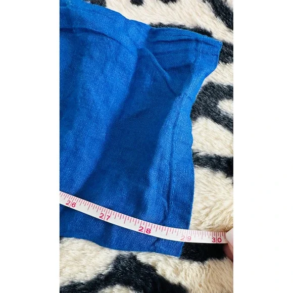 NWT Womens L 100% Linen Oversized Shirt Cobalt Blue Lagenlook Artsy Minimalist - Picture 6 of 14